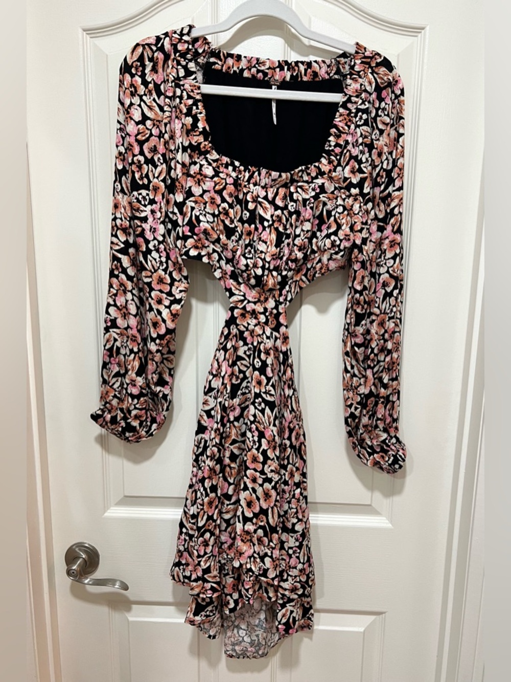 Free People Jael Floral Print Cutout Mini Dress NWOT